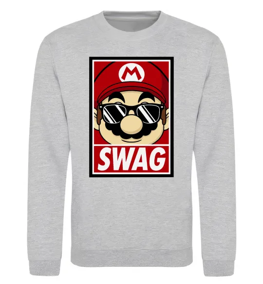 Свитшот Mario swag Серый меланж фото
