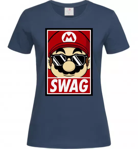 Женская футболка Mario swag Темно-синий фото