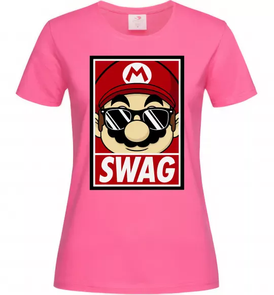 Женская футболка Mario swag Ярко-розовый фото