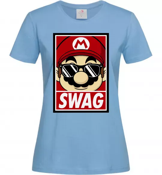 Женская футболка Mario swag Голубой фото