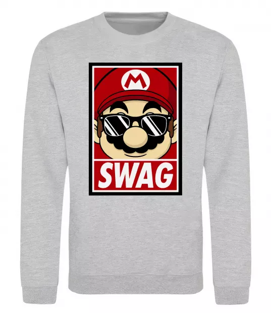 Свитшот Mario swag Серый меланж фото