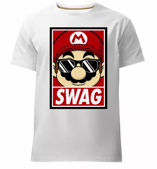 Мужская премиум футболка Mario swag Белый фото