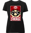 Женская премиум футболка Mario swag Черный фото