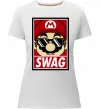 Женская премиум футболка Mario swag Белый фото