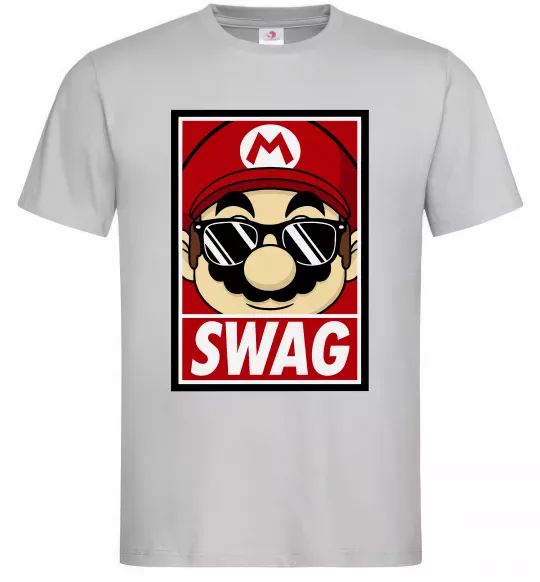 Чоловіча футболка Mario swag Сірий фото