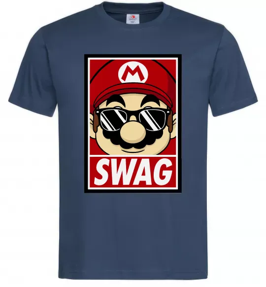 Чоловіча футболка Mario swag Темно-синій фото