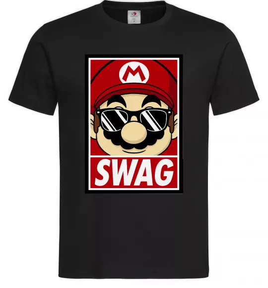 Чоловіча футболка Mario swag Чорний фото