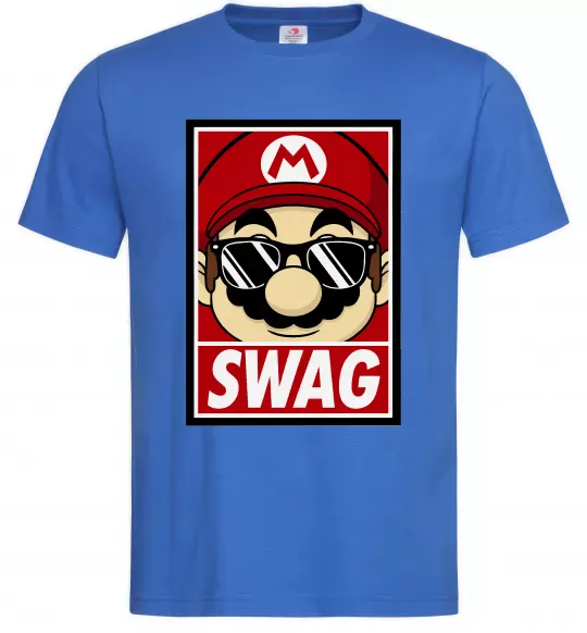 Чоловіча футболка Mario swag Яскраво-синій фото