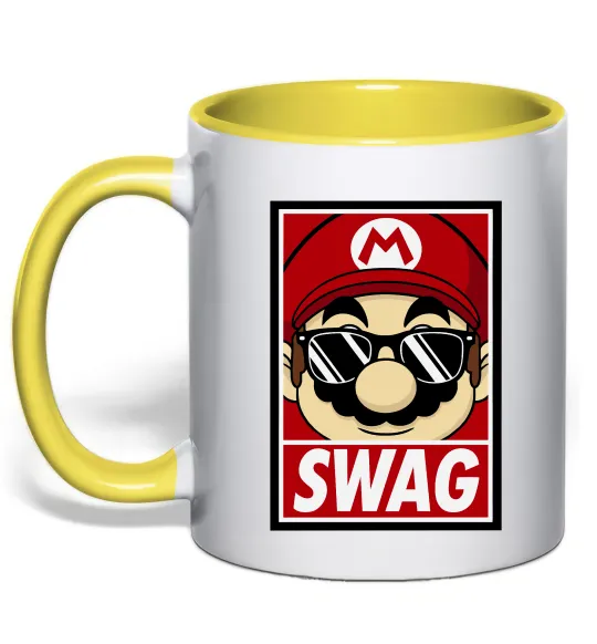 Чашка с цветной ручкой Mario swag Лимонный фото