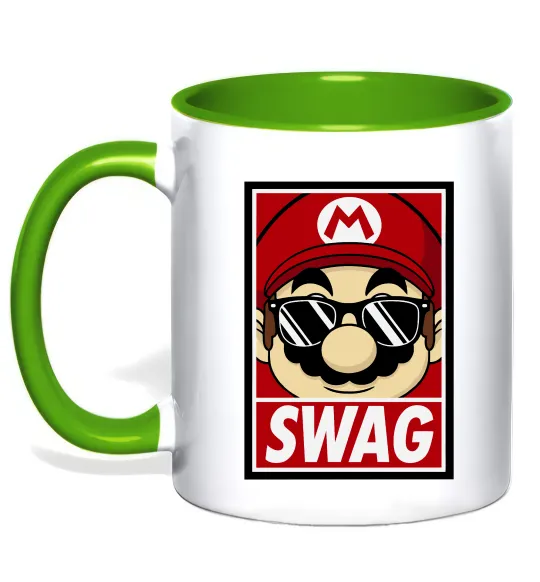 Чашка с цветной ручкой Mario swag Лаймовый фото