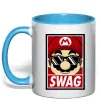 Чашка с цветной ручкой Mario swag Голубой фото