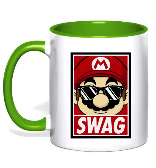 Чашка с цветной ручкой Mario swag Зеленый фото