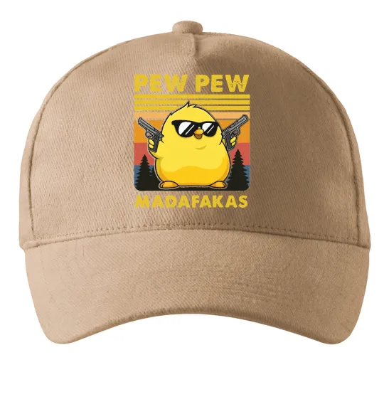 Кепка Pew pew gangster chicken Песочный фото