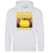 Чоловіча толстовка (худі) Pew pew gangster chicken Сірий меланж фото
