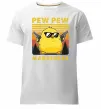 Чоловіча преміум футболка Pew pew gangster chicken Білий фото