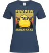 Жіноча футболка Pew pew gangster chicken Темно-синій фото
