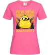 Жіноча футболка Pew pew gangster chicken Яскраво-рожевий фото