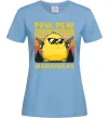 Жіноча футболка Pew pew gangster chicken Блакитний фото