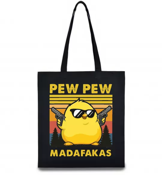Еко-сумка Pew pew gangster chicken Чорний фото