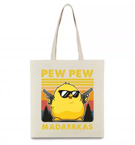 Еко-сумка Pew pew gangster chicken Бежевий фото