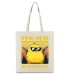 Еко-сумка Pew pew gangster chicken Бежевий фото