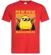 Мужская футболка Pew pew gangster chicken Красный фото
