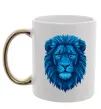 Чашка с цветной ручкой Синій лев Золото фото