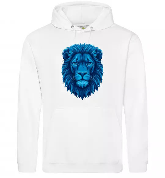 Женская толстовка (худи) Синій лев Белый фото