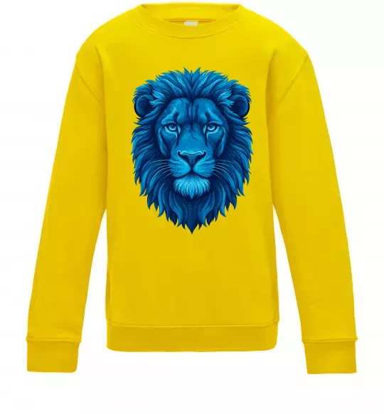 Дитячий світшот Синій лев Сонячно жовтий фото