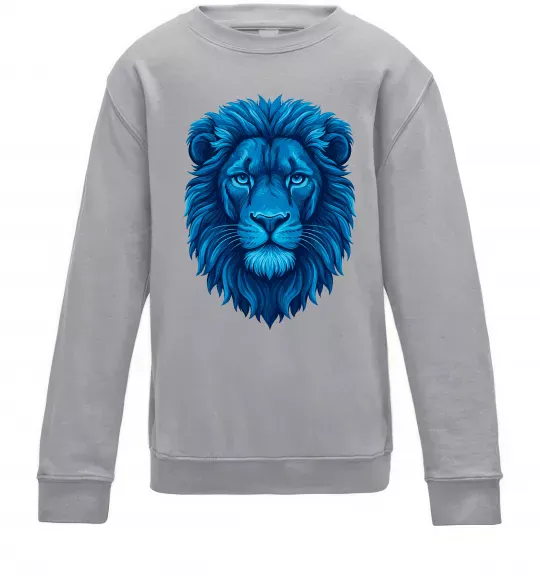 Дитячий світшот Синій лев Сірий меланж фото