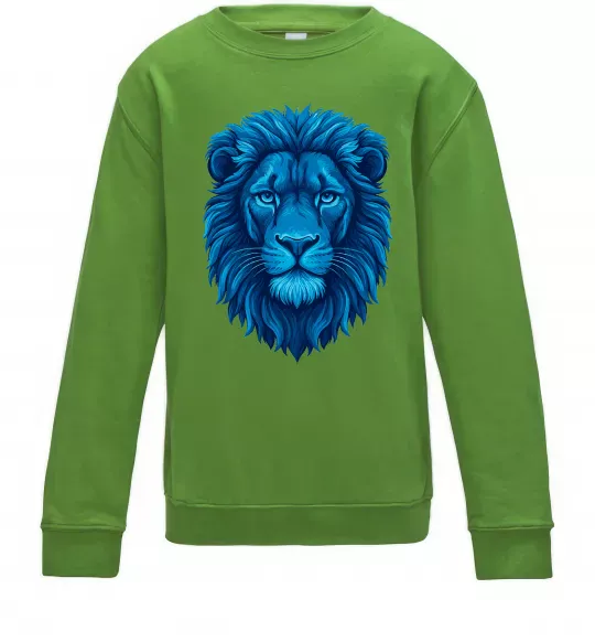 Дитячий світшот Синій лев Лаймовий фото