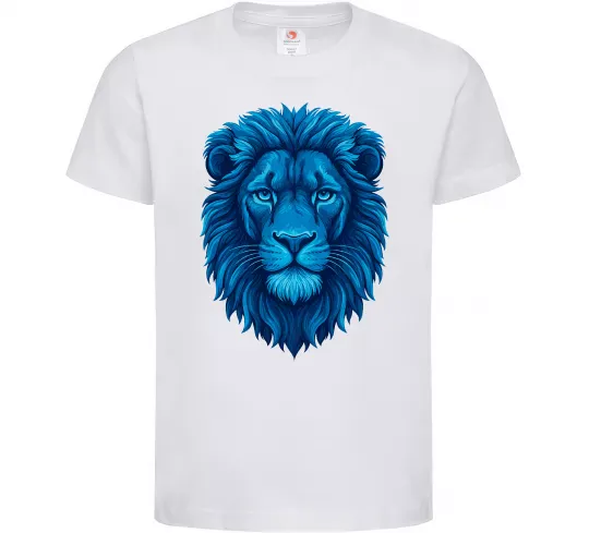 Детская футболка Синій лев Белый фото