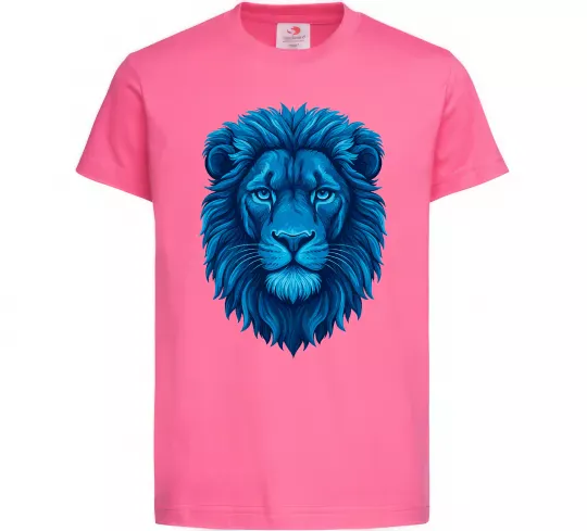 Детская футболка Синій лев Ярко-розовый фото
