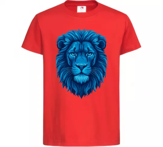 Детская футболка Синій лев Красный фото