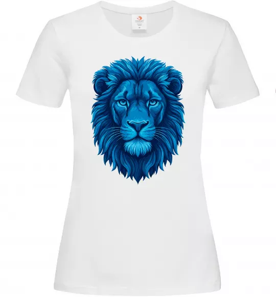 Женская футболка Синій лев Белый фото