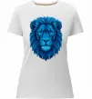 Женская премиум футболка Синій лев Белый фото