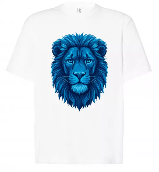 Футболка Оверсайз Синій лев Белый фото