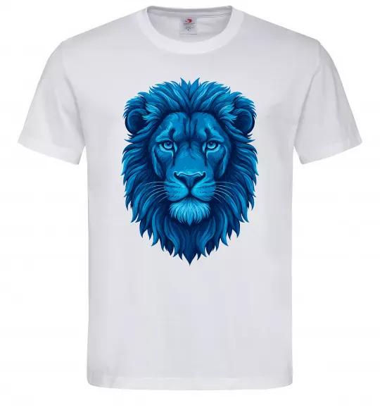 Мужская футболка Синій лев Белый фото