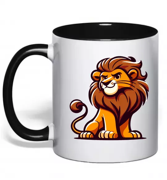 Чашка с цветной ручкой Левеня Черный фото