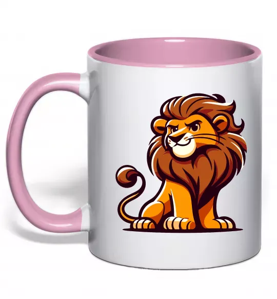 Чашка с цветной ручкой Левеня Нежно розовый фото