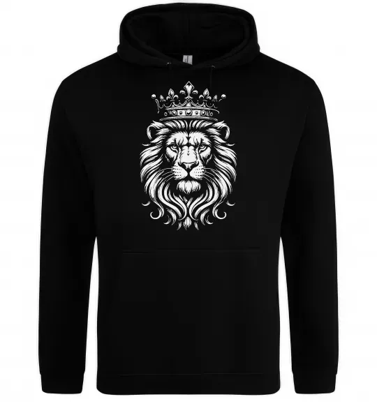 Жіноча толстовка (худі) Лев з короною Чорний фото