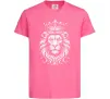 Дитяча футболка Лев з короною Яскраво-рожевий фото