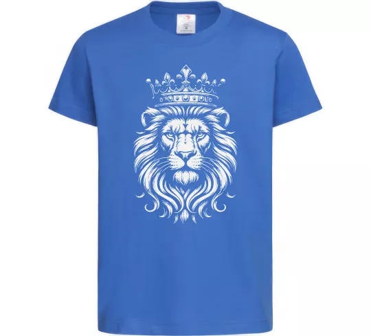 Дитяча футболка Лев з короною Яскраво-синій фото
