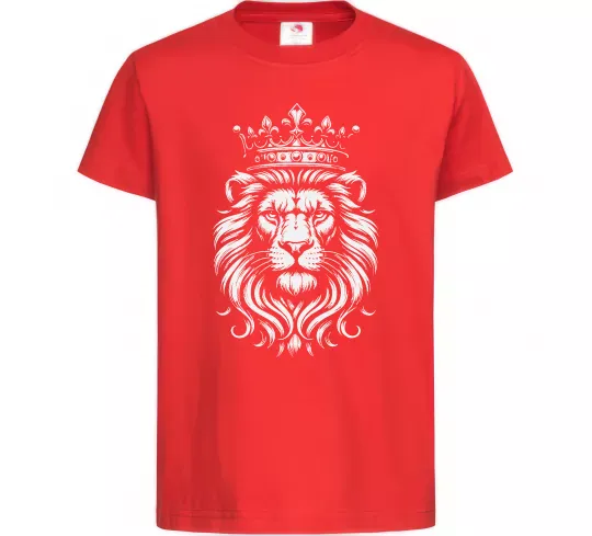 Дитяча футболка Лев з короною Червоний фото