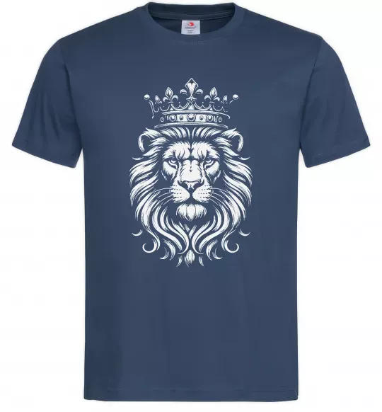 Мужская футболка Лев з короною Темно-синий фото