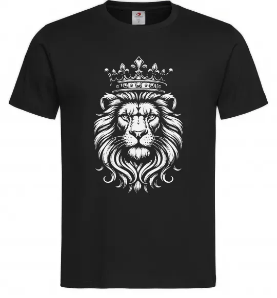 Мужская футболка Лев з короною Черный фото