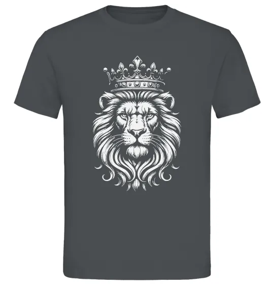 Мужская футболка Лев з короною Графит фото