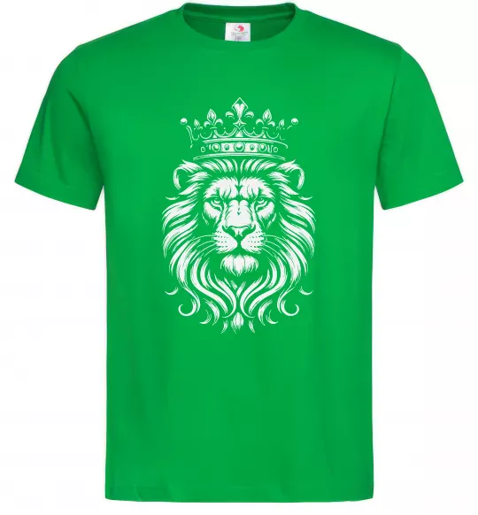Мужская футболка Лев з короною Зеленый фото