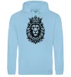 Мужская толстовка (худи) Лев з короною Голубой фото
