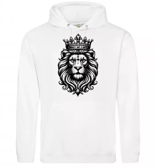 Жіноча толстовка (худі) Лев з короною Білий фото